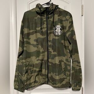 Black Craft Cult Camouflage Hooded Lightweight Jacket